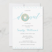 Sprinkler Donut Script Baby Dusche Invitation_Blue Einladung (Vorderseite)