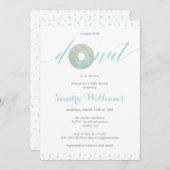 Sprinkler Donut Script Baby Dusche Invitation_Blue Einladung (Vorne/Hinten)