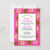 Sprinkler Donuts Jeden Anlaß Rosa Party Einladung (Vorderseite)