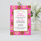 Sprinkler Donuts Jeden Anlaß Rosa Party Einladung (Stehend Vorderseite)