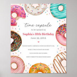 Sprinkler Donuts Rat Uhrzeit Kapsel Geburtstag Zei Poster