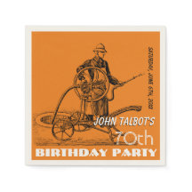 Sprinkler Fireman 70. Geburtstagsparty Papier Napk