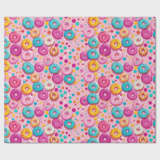 Sprinkler Genuss Donut Wrapping Papier Geschenkpapier (Flach)