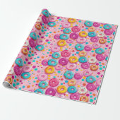 Sprinkler Genuss Donut Wrapping Papier Geschenkpapier (Ungerollt)