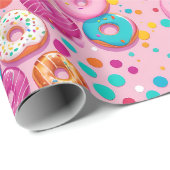 Sprinkler Genuss Donut Wrapping Papier Geschenkpapier (Rolleneckpunkt)