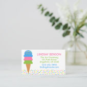 Sprinkler Ice Cream Cone Business Calling Cards Visitenkarte (Stehend Vorderseite)