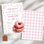 Sprinkler Liebe Rosa Donut Babydusche Einladung