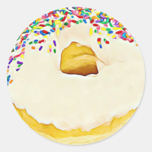 Sprinkler Mattierter Doughnut Stickers