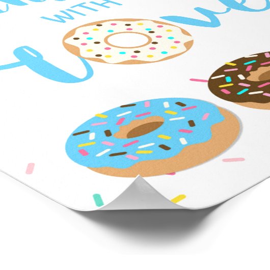 Sprinkler mit Liebe Baby Dusche Schild Blue Donuts (Ecke)