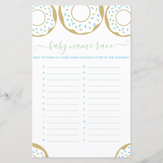 Sprinkler mit Liebe Baby Name Race Game (Vorderseite)