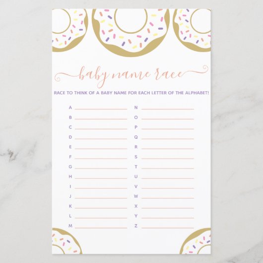 Sprinkler mit Liebe Baby Name Race Game (Vorderseite)