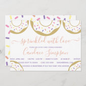 Sprinkler mit Liebe Baby Sprinkle pinkviolett Einladung (Vorne/Hinten)