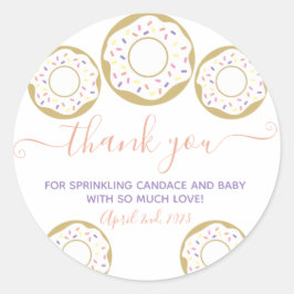 Sprinkler mit Liebe Baby Sprinkle Vielen Dank Runder Aufkleber