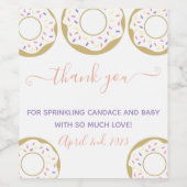 Sprinkler mit Liebe Baby Sprinkle Vielen Dank Weinetikett (Einzelnes Label)