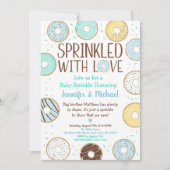 Sprinkler mit Liebe Blue Donut Baby Sprinkle Einladung (Vorderseite)