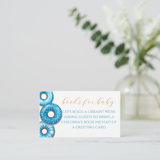 Sprinkler mit Liebe Donut Baby Shower Book Drive Begleitkarte (Stehend Vorderseite)