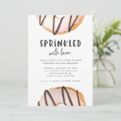 Sprinkler mit Liebe Donut Babydusche Ankündigung (Stehend Vorderseite)