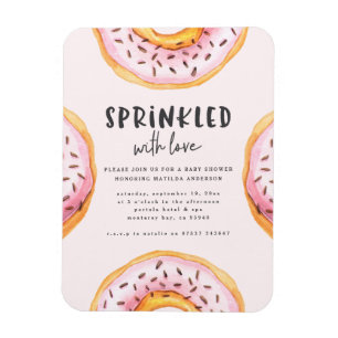 Sprinkler mit Liebe Donut Babydusche Magnet