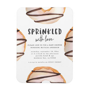 Sprinkler mit Liebe Donut Babydusche Magnet
