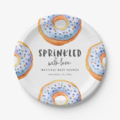 Sprinkler mit Liebe Donut Babydusche Pappteller (Vorderseite)