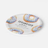 Sprinkler mit Liebe Donut Babydusche Pappteller (Schrägansicht)