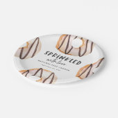 Sprinkler mit Liebe Donut Babydusche Pappteller (Schrägansicht)