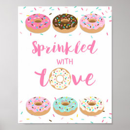 Sprinkler mit Liebe Rosa Duschendusche Tafelschild Poster