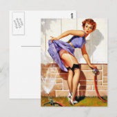 Sprinkler Pin-Up Postkarte (Vorne/Hinten)