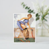 Sprinkler Pin Up Postkarte (Stehend Vorderseite)