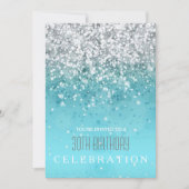 Sprinklerfreulich Modernes Aqua Glitzer Party Einladung (Vorderseite)
