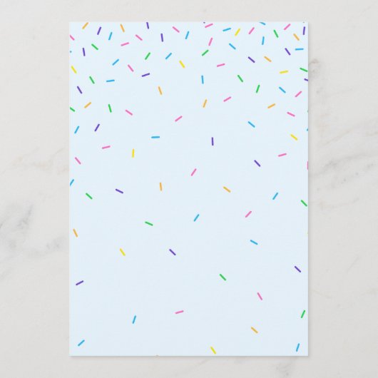 Sprinkles Baby Shower Bingo Game Card Programm (Rückseite)