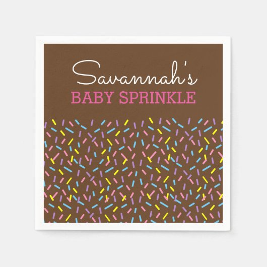 Sprinkles Baby Sprinkle (Schokoladenfarbe) Napkin Serviette (Vorderseite)