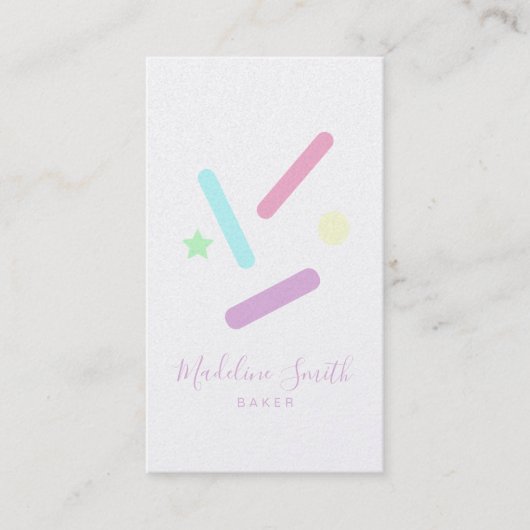 Sprinkles Bakery Pastel Business Card Visitenkarte (Vorderseite)