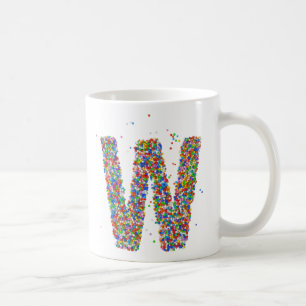 Sprinkles Design Monogram W Initial Coffee Tasse