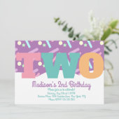 Sprinkles, die zwei Geburtstage lang Pastel Confet Einladung (Stehend Vorderseite)