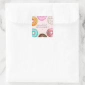 Sprinkles Donut Baby Sprinkle Gastgeschenk Quadratischer Aufkleber (Tasche)
