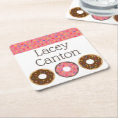 Sprinkles Donuts Personalisierte Papier-Untersetze Rechteckiger Pappuntersetzer (angewinkelt)