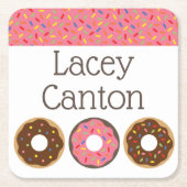 Sprinkles Donuts Personalisierte Papier-Untersetze Rechteckiger Pappuntersetzer (Vorderseite)