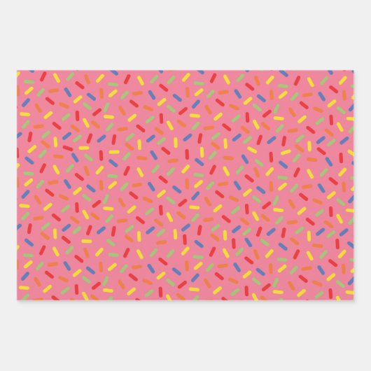 Sprinkles Donuts Streifen Geschenkblätter Geschenkpapier Set (Vorderseite)