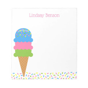 Sprinkles Eiskremkone Personalisiert Notepad Notizblock