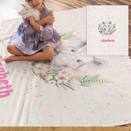 Sprinkles Elefantenmädchen Boho Blumendekor Fleecedecke
