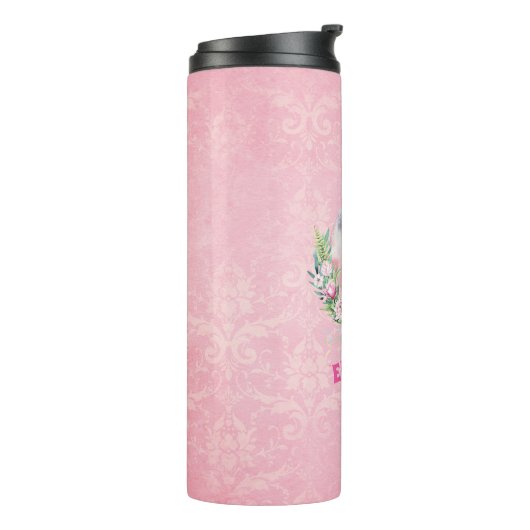 Sprinkles Elefantenmädchen Boho Blumendekor Thermosbecher (Nach links gedreht)
