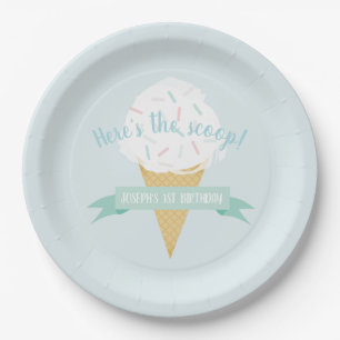 Sprinkles Ice Cream Hier ist der Scoop Geburtstag Pappteller