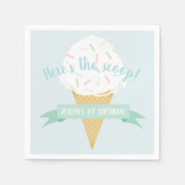 Sprinkles Ice Cream Hier ist der Scoop Geburtstag Serviette