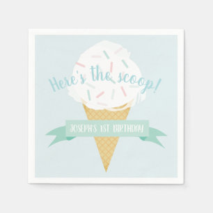 Sprinkles Ice Cream Hier ist der Scoop Geburtstag Serviette