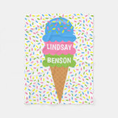 Sprinkles Ice Creme Cone Personalisiert Blanket Fleecedecke (Vorderseite)