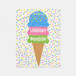 Sprinkles Ice Creme Cone Personalisiert Blanket Fleecedecke
