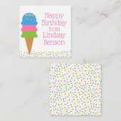 Sprinkles Ice Creme Cone Personalisierte Gift Card Mitteilungskarte (Vorne/Hinten)
