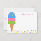 Sprinkles Ice Creme Cone Personalisierte Mitteilun Dankeskarte (Vorderseite)