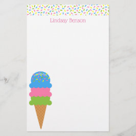 Sprinkles Ice Creme Cone Personalisiertes Geschirr Briefpapier